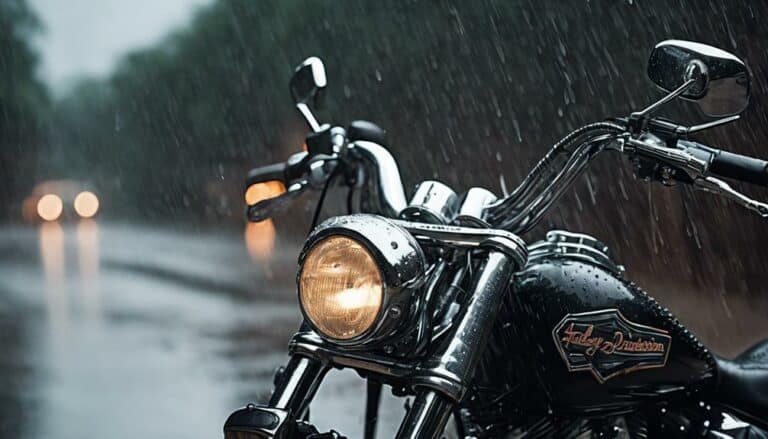 motorcycle riding in rain